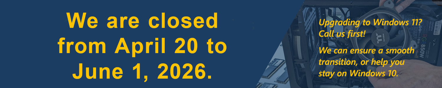 We are closed from April 20 to June 1, 2026.